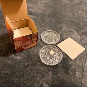 NWT Set of 4 crystal clear Grecian Coasters